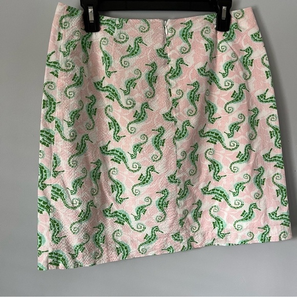 Vineyard Vines Textured Seersucker 100% Cotton Pale Pink Seahorse Mini Skirt 6 - Picture 12 of 15